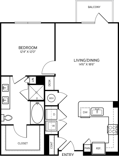 a floor plan of a two bedroom apartment at The Allure